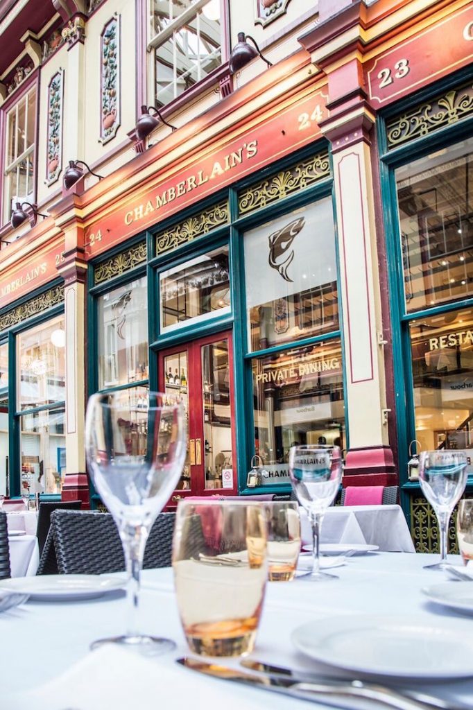 Chamberlains of London New Private Dining Image5 Close Up Of Terrace Table Private Dining With Restaurant In Background