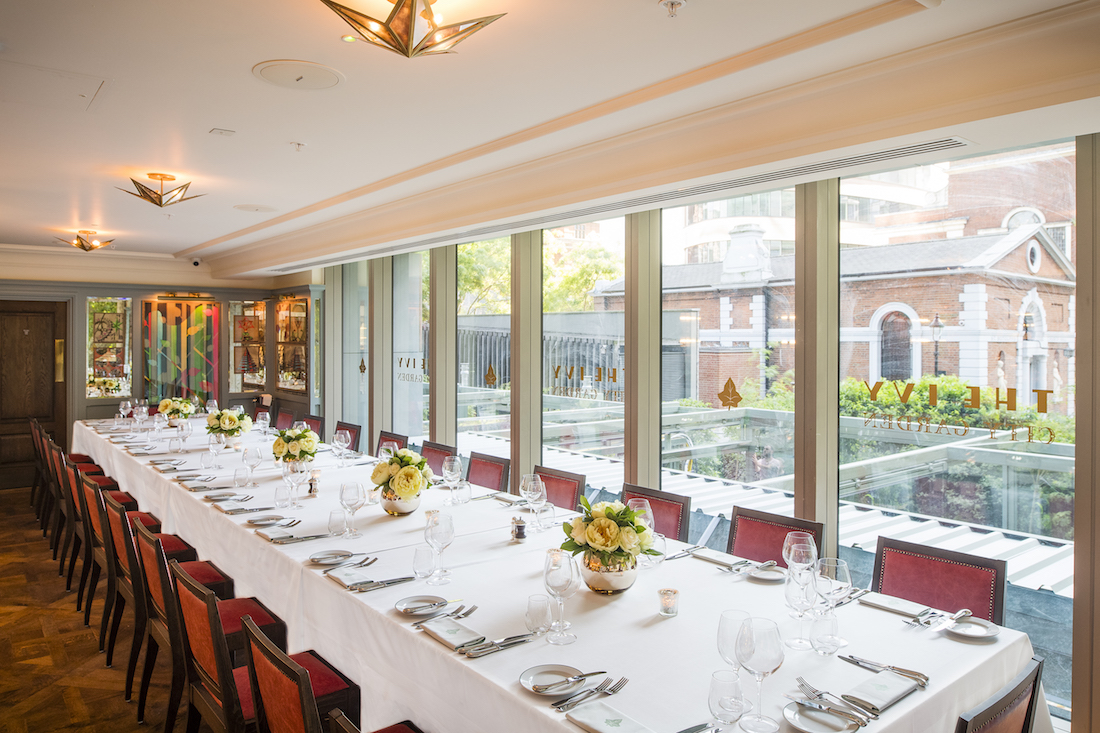 Interior of Private Dining Room at The Ivy City Garden