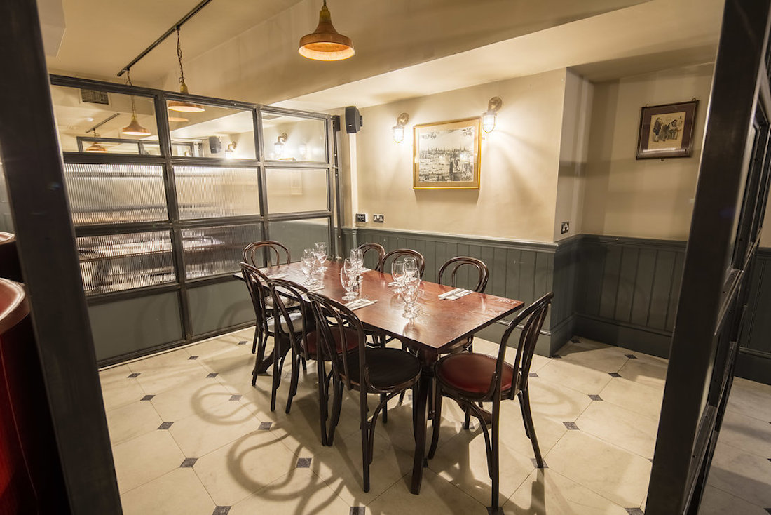 Private dining room at Bunghole Cellars Holborn London