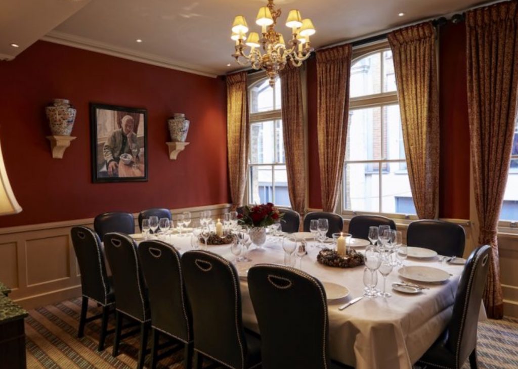 Private Dining Room At Bentleys Mayfair