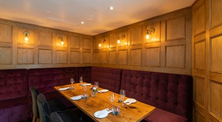 28° 50° Wine Workshop Kitchen Chelsea Private Dining Event Space Image Banquette Seating 445x245