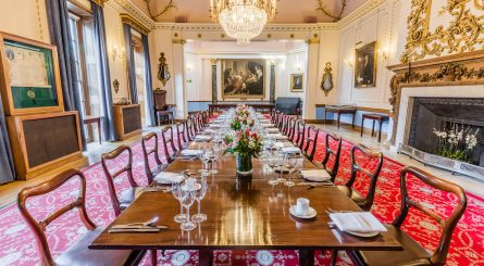 Stationers Hall Court Room Boardroom Table Set Up